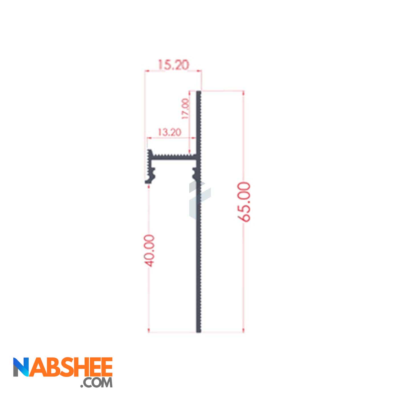 قرنیز آلومینیومی توکار کد LSK1565 مشکی (شاخه 3 متری)