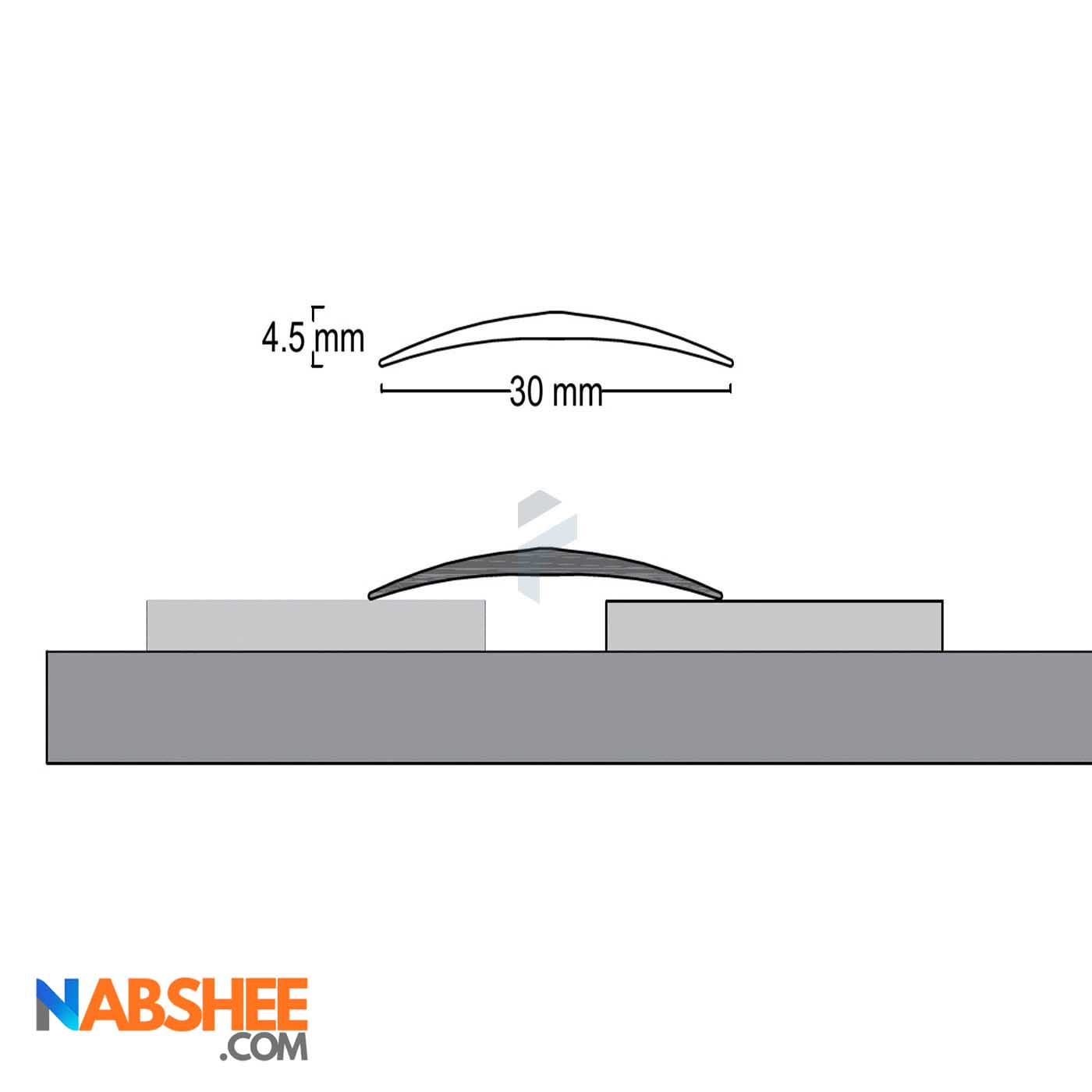 پروفیل آلومینیومی گرده ماهی 3 سانتی کد A1 نقره ای (شاخه 3 متری)