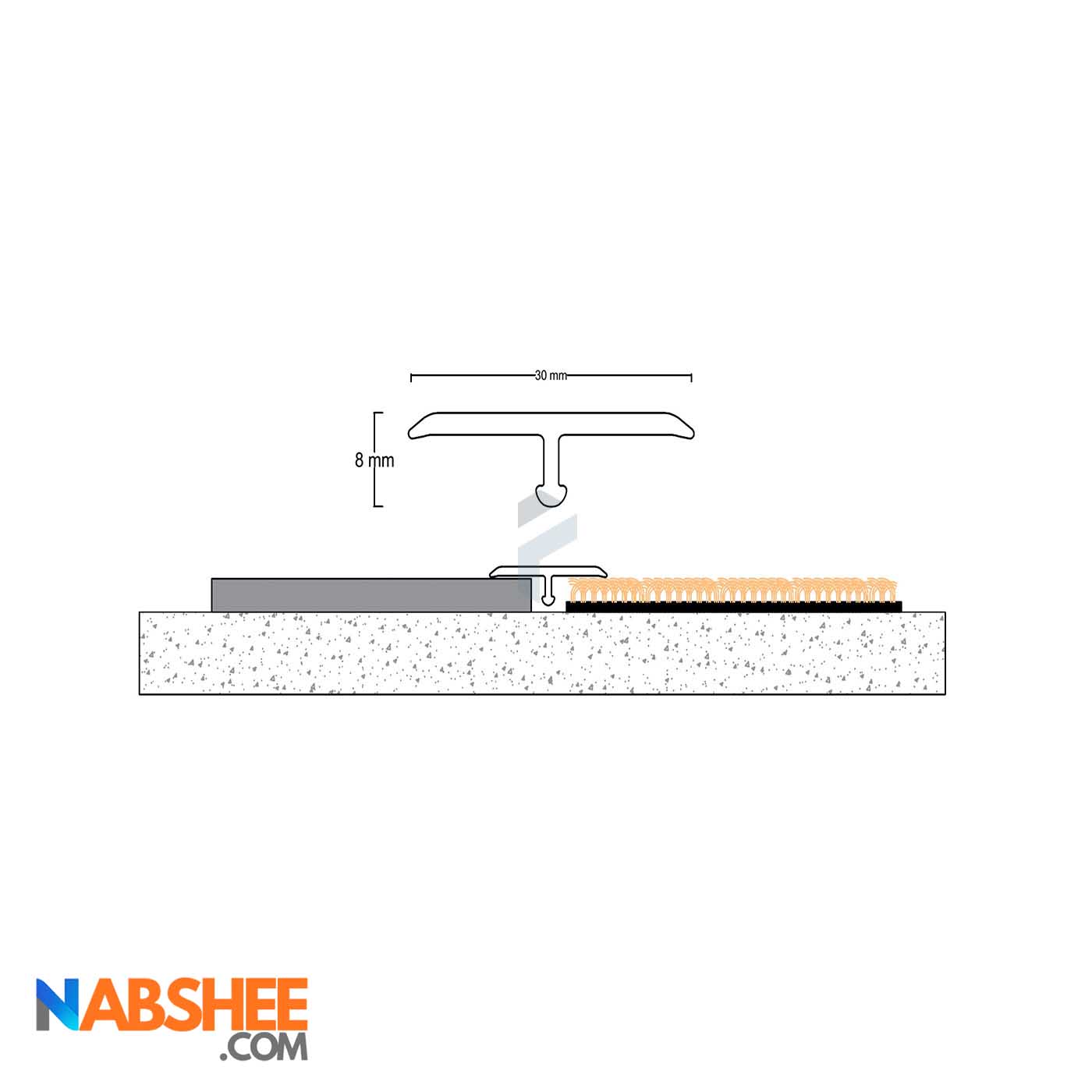 پروفیل آلومینیومی سپری 3 سانتی کد A21 نقره ای (شاخه 3 متری)