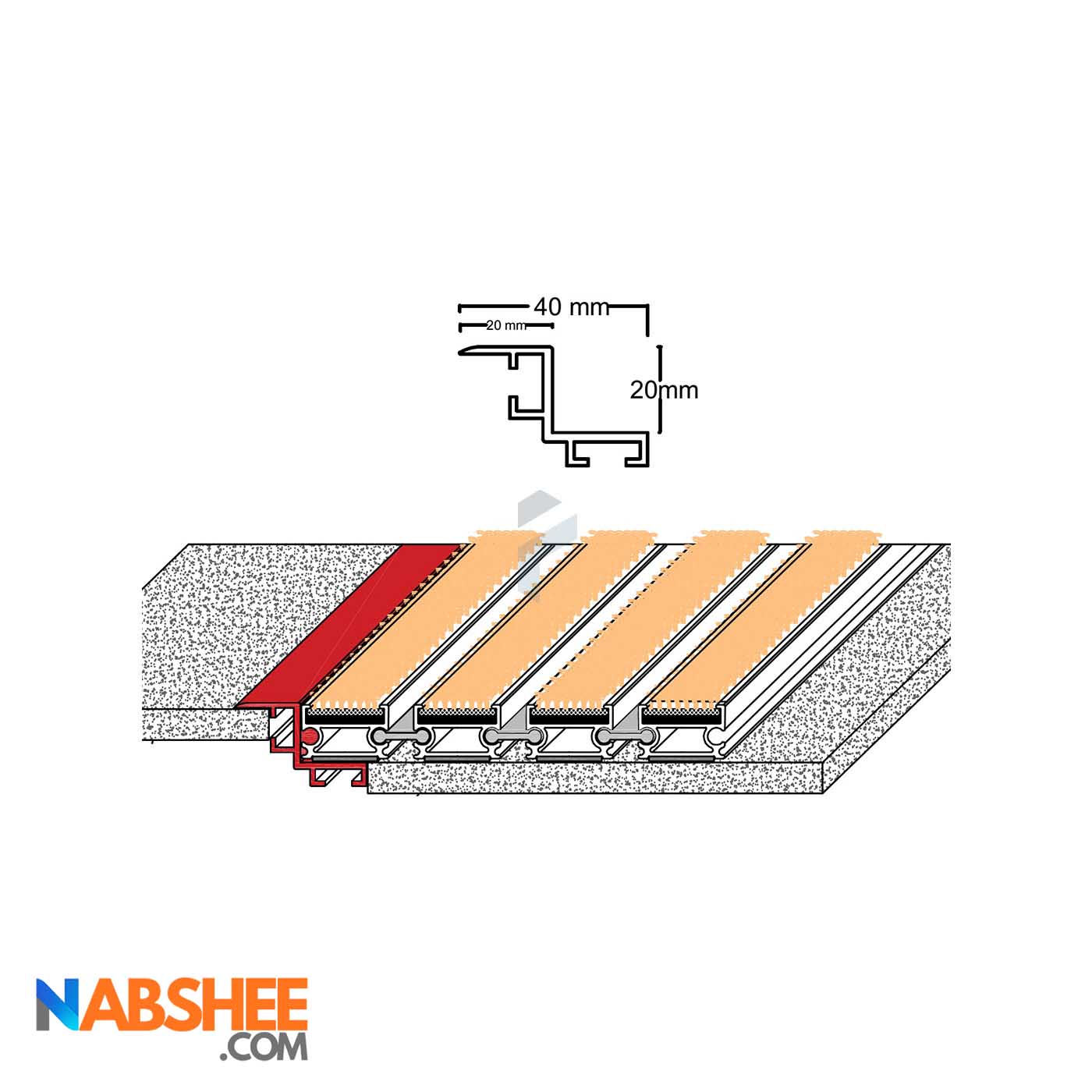 پروفیل آلومینیومی Z کد A7 نقره ای (شاخه 3 متری)