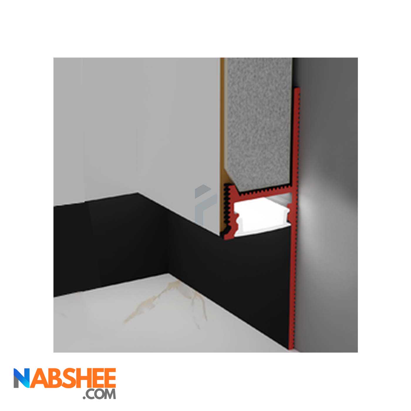 قرنیز آلومینیومی توکار کد LSK1565 مشکی (شاخه 3 متری)