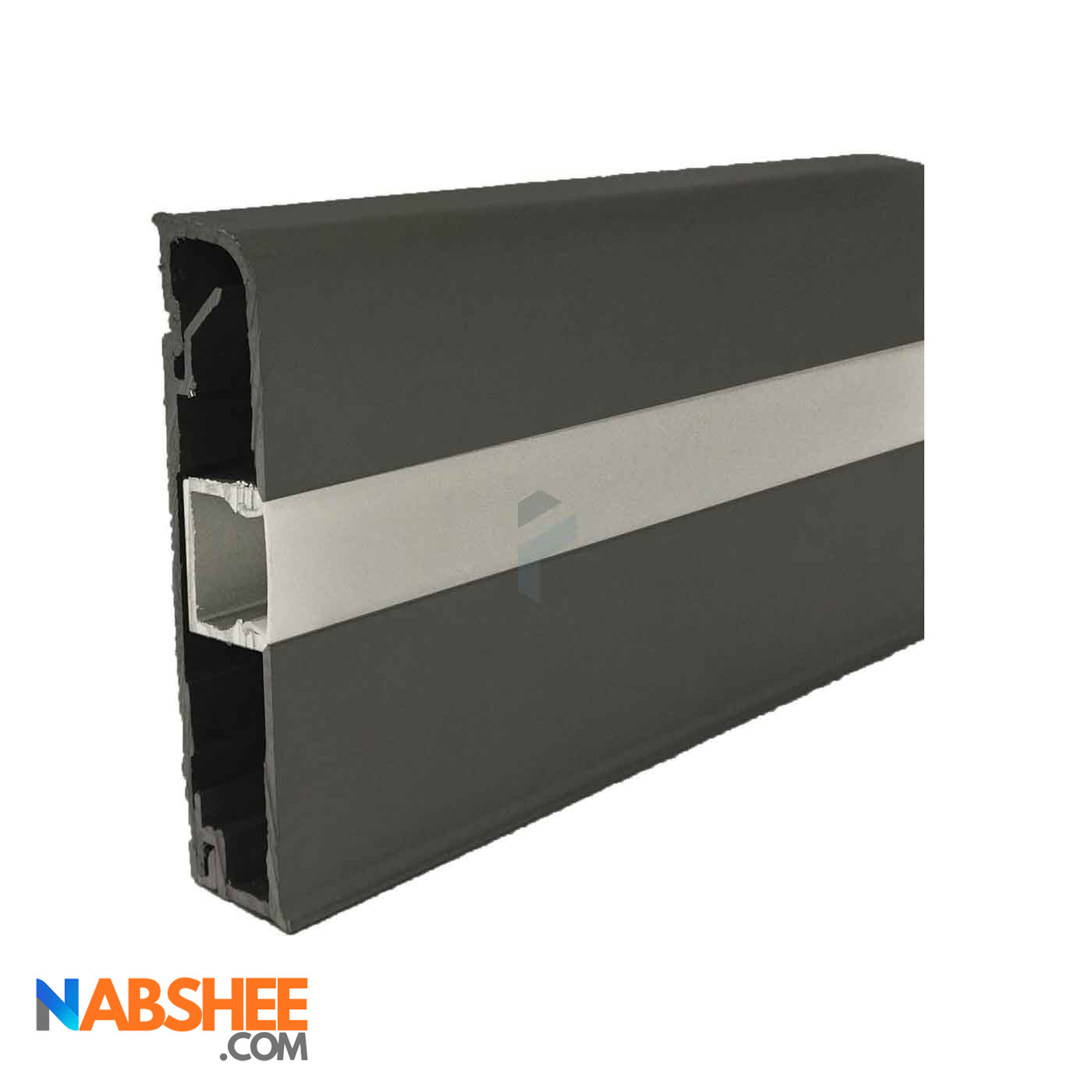 قرنیز آلومینیومی 8 سانتی با شیار LED کد LS8B مشکی (شاخه 3 متری)