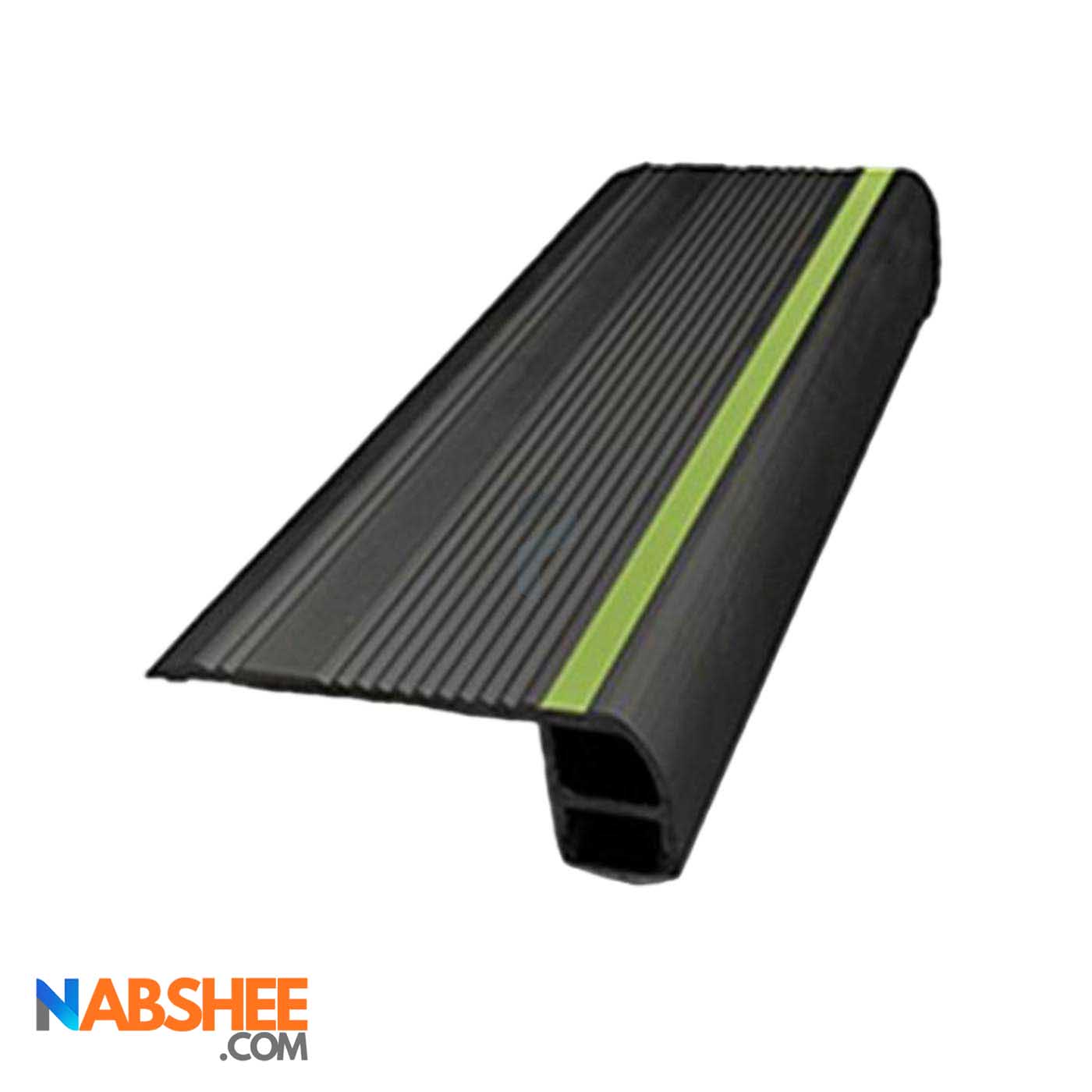 ترمز پله آلومینیومی تک با شیار LED کد T5B مشکی (شاخه 6 متری)