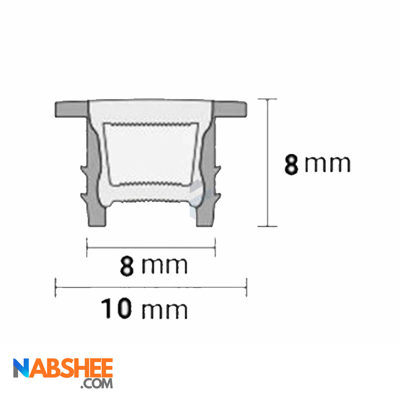 پروفیل نور خطی سیلیکونی عرض 8 کابینتی کد LS88 (شاخه 5 متری) + دیفیوزر رایگان