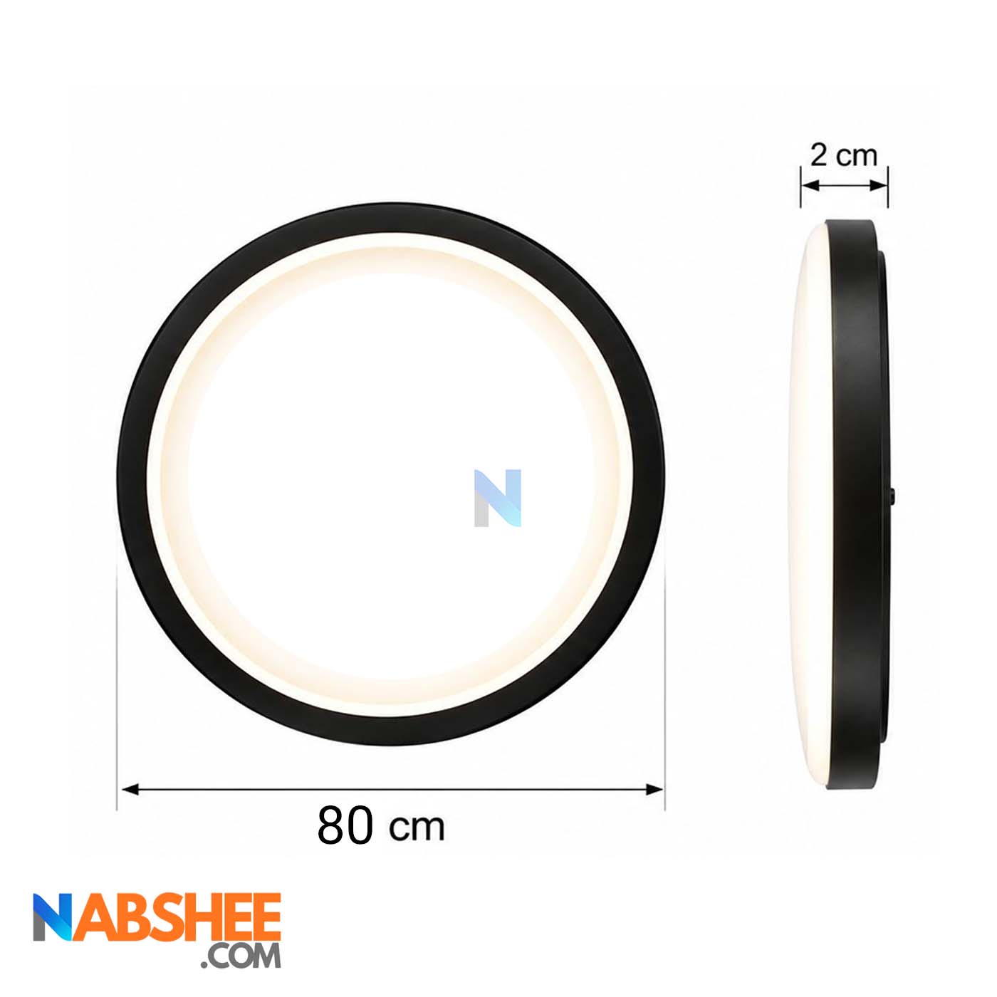 لوستر دایره (نور به داخل) قطر 80 کد LCR1616-80 (بدون نور)