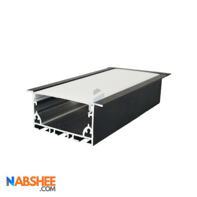 پروفیل نور خطی آلومینیومی 5 سانتی لبه دار کد L51B مشکی + دیفیوزر رایگان
